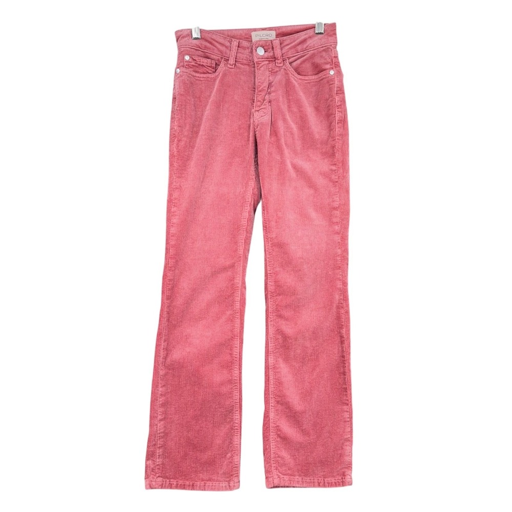 Pilcro The Yaya Corduroy Pants Size 24 Pink Casual High Rise Straight Leg
